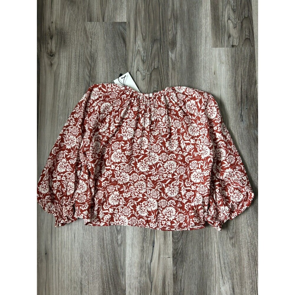 NWT The New Society Baltic Blouse Terracotta Floral 8Y Cotton Cottagecore Top